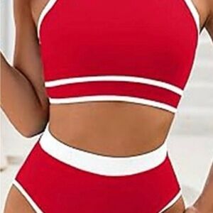 Blooming Jelly Chic Red and White Women's Bikini Set NWT